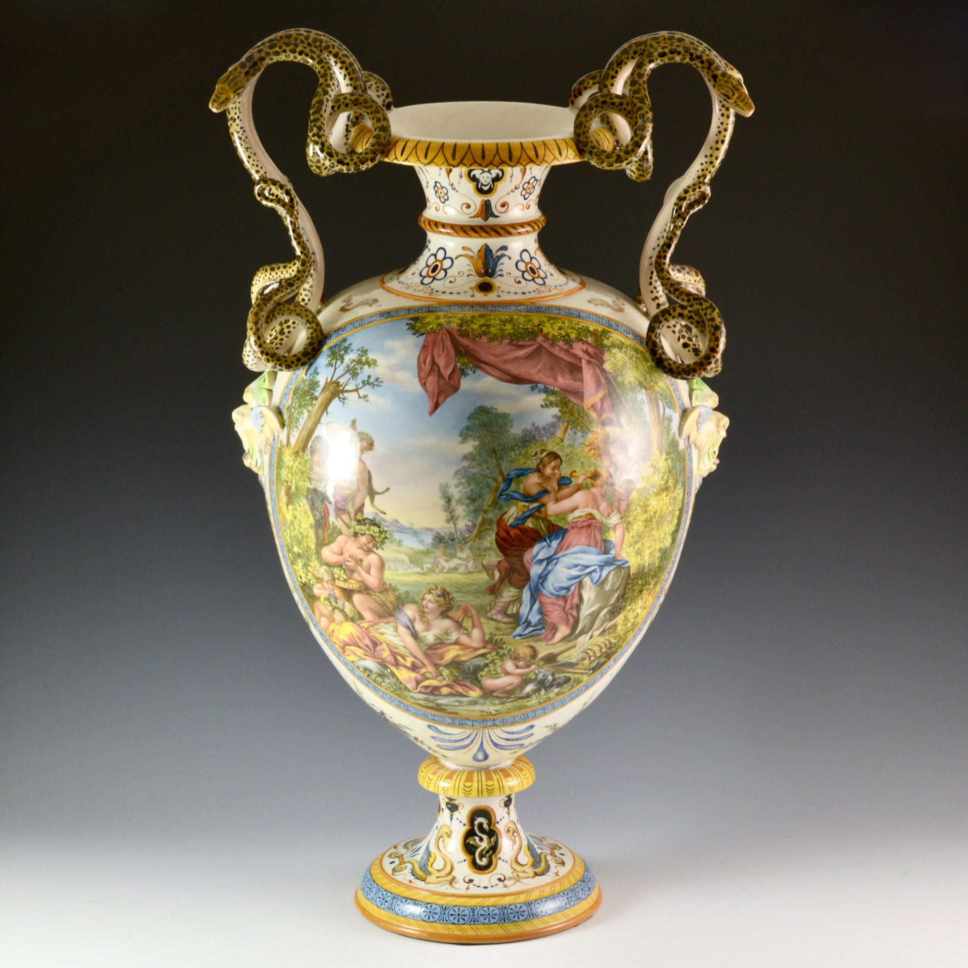 Age of Silver - Large vase with serpentine handles - Ginori Manufacture, second half of the 19th century